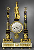 A very fine Louis XVI gilt bronze and black and white marble mantle clock of eight day duration, signed on the white enamel dial à Paris